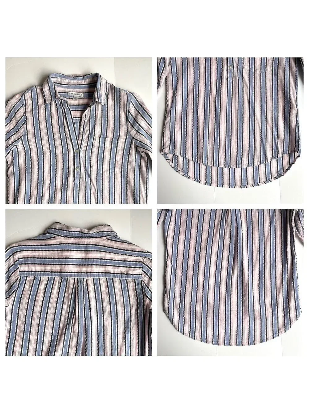 J. Crew Mercantile Seersucker Popover Top